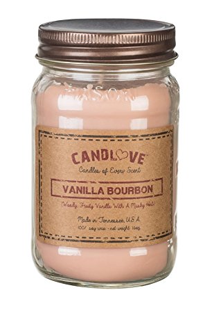 CANDLOVE Vanilla Bourbon Scented Candle Mason Jar - 100% Soy - Made In The USA