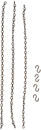 Panacea 86415 Replacement Flower Pot Chain, Antique Brass, 18-Inch, 3-pronged chain