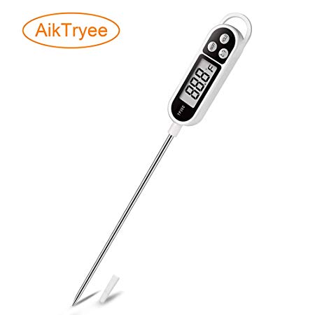 Upgraded Meat Thermometer, FDA Approval 6inch Long Probe Grilling Thermometer, Digital Instant Read Food temperature for Milk Oil Deep Fry BBQ Grill Smoker Thermometer, Etc by AikTryee.