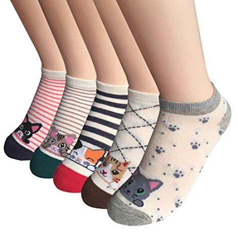 FAYBOX 5 Pack Women Low Cut Ankle Socks No Show Running Sport