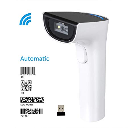 Koolertron Automatic Wireless 2D Barcode Scanner IOT800C Compatible with Bluetooth Function&2.4G Wireless Autoscan Bar Code QR PDF417 Data Matrix UPC for Laptop/PC/Android/Tablet/Apple IOS/iPhone/iPad