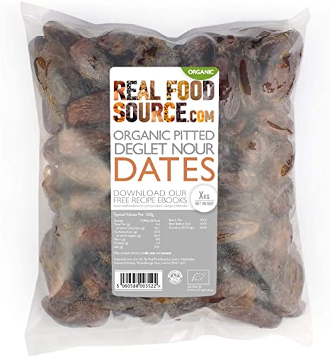 RealFoodSource Certified Organic Pitted Deglet Nour Dates 1kg