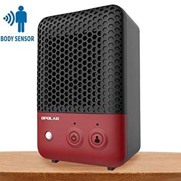 600w Small Desk Personal Heater with Body Sensor, Portable Ceramic Space Heater for Office Home, Fasting Heating, Low Noise, Over Heating and Tip-over Protection, ETL Approved - Red