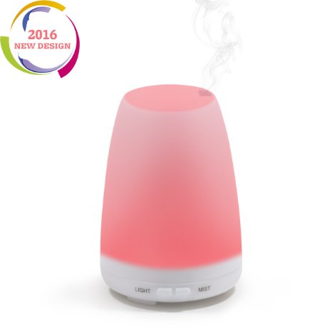 Essential Oil Diffuser by Vafee - Portable Air Humidifier and Cool Mist Aromatherapy Diffuser - Ionizer Air Purifier - Auto Shut-Off Function - 7 Colored LED Lights - 100ml