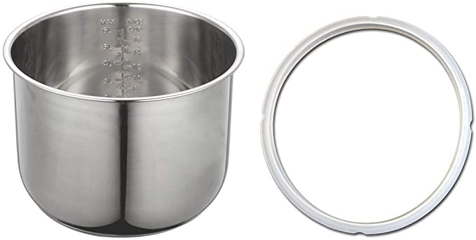 8 Quart Combo: Stainless Steel Inner Cooking Pot and Compatible Rubber Gasket. The pot and gasket are not created or sold by Power Cooker.