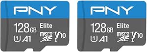 PNY 128GB Elite Mobile Accessories Class 10 U1 V10, A1 microSDXC Flash Memory Card for Mobile Devices - 100MB/s, Full HD, UHS-I, Micro SD 2-Pack