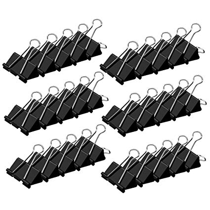 Black Binder Clips,Extra Large,2 Inch (30-Pack), Binder Clips Paper Clamps for Office/School Supplies
