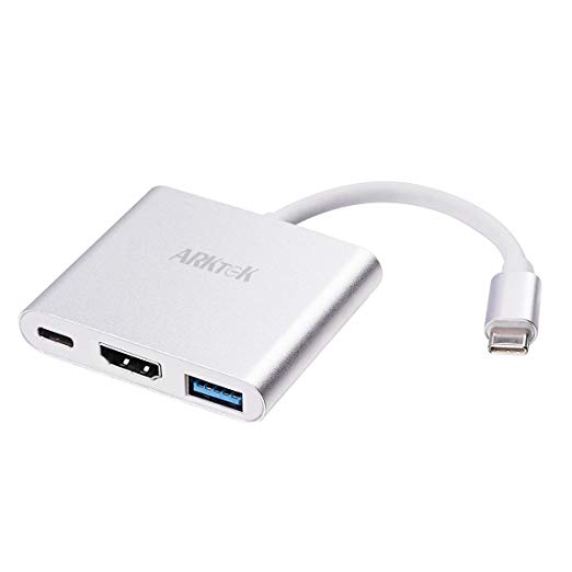 ARKTEK USB-C to HDMI Adapter USB Type C (Thunderbolt 3 Compatible) to 4K HDMI with USB 3.0 and USB-C Charging Port Cable Adapter for Apple MacBook Chromebook Pixel Samsung Galaxy Note 9 and More