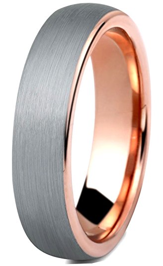Tungary Women Tungsten Rings for Men Wedding Engagement Band Promise Brushed 5mm Size 4-13