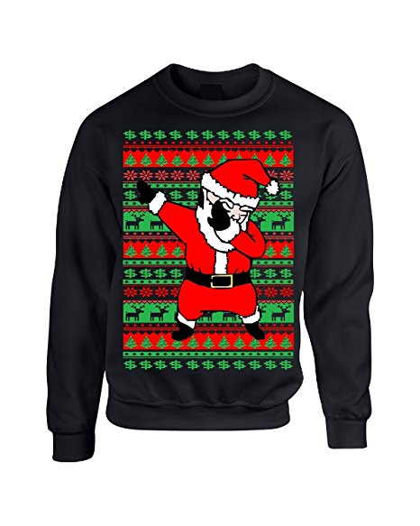 Allntrends Adult Crewneck Dabbing Santa Ugly Christmas Sweater