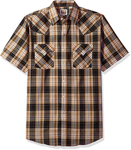 Ely & Walker Men's Short Sleeve Plaid Western Shirt