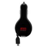 EZOPower 21A Micro-USB Retractable Car Vehicle Charger for Samsung Galaxy S6  S6 Edge  Note 4  Note 3 and more