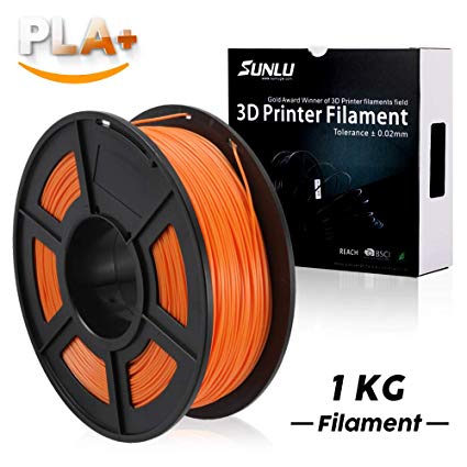 SUNLU PLA Plus 3D Printer Filament - 1KG(2.2LBS) Spool 1.75 mm, Dimensional Accuracy  /- 0.02 mm,Orange