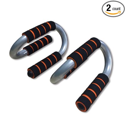JUFIT Push-Up Bars Stable S-shaped Steel Pushup Stands with Foam Padded Grip