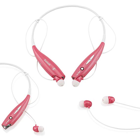 GEARONIC TM Wireless Sport Stereo Headset Bluetooth Earphone headphone for Android or iPhone Pink