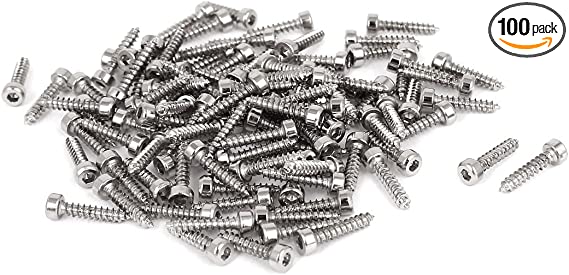 uxcell 100 Pcs M2x10mm Stainless Steel Hex Socket Cap Head Self Tapping Screws