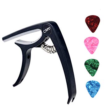 Strong Wind Guitar Capo for Acoustic Guitar,Bass,Ukulele and Electric Guitar with 4 Free Picks
