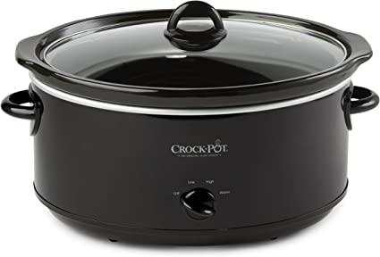 Crock-pot Oval Manual Slow Cooker, Black, 8 quart (SCV800-B)