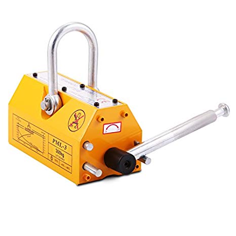 Mophorn Steel Magnetic Lifter 300KG Metal Lifting Magnet 660 LB Magnetic Lift Hoist Shop Crane for heavy duty