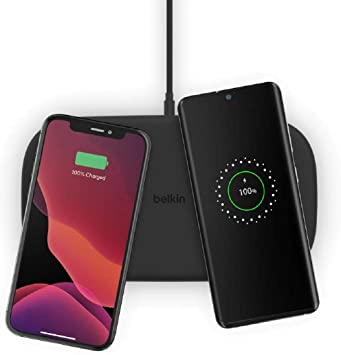 Belkin TrueFreedom Pro Wireless Charging Mat (Dual Wireless Charger, Full Surface Charging, Place Devices Anywhere on the Pad to Charge, for Samsung, iPhone, Pixel, AirPods, More)