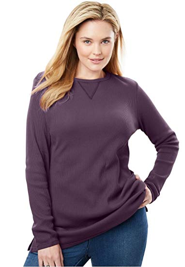 Woman Within Plus Size Thermal Sweatshirt