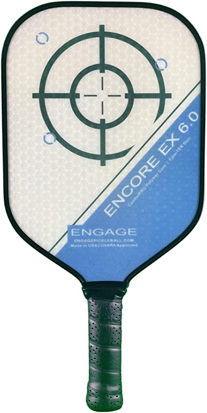 Engage Pickleball Encore EX 6.0 Pickleball Paddle - Pickleball Paddles with Thick Polymer Core - USAPA Approved Pickleball Paddles Pickleball Rackets for Adults - Standard (Blue)