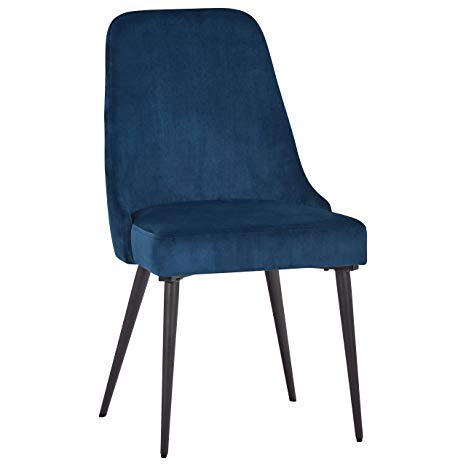 Rivet Modern Foam-Padded Barstool, Set of 2, 35.25"H, Blue