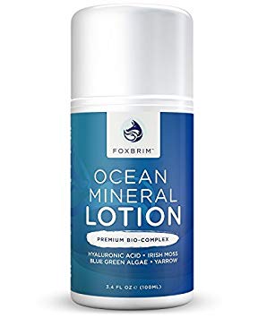 Foxbrim Ocean Mineral Lotion & Face Moisturizer - Seaweed Bio-Complex, 100mL/3.4oz
