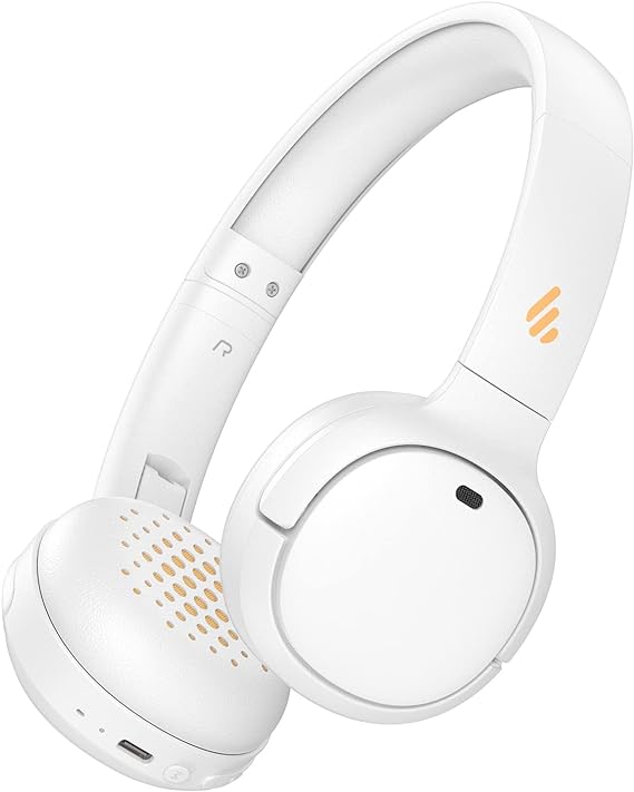 Edifier WH500 Wireless On-Ear Headphones – Bluetooth V5.2 Lightweight and Foldable Headphones with 40-Hours Music Playtime – Personalize EQ -Fast Charging- White