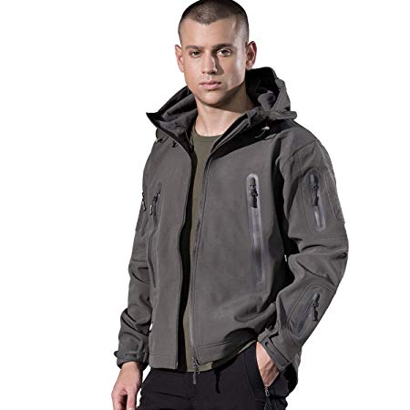 FREE SOLDIER Men’s Tactical Jacket Windproof Fleece Jacket for Winter Lightweight Wind Breaker Jacket Breathable Hiking Climbing Jacket