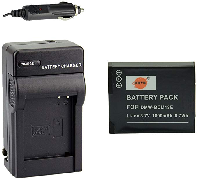 DSTE® DMW-BCM13 Battery   DC145 Travel and Car Charger Adapter for Panasonic Lumix DMC-TZ60 ZS30 ZS35 ZS40 ZS45 ZS50 LZ40 TS5 TZ37 TZ40 TZ41 TZ55 Camera as DMW-BCM13E