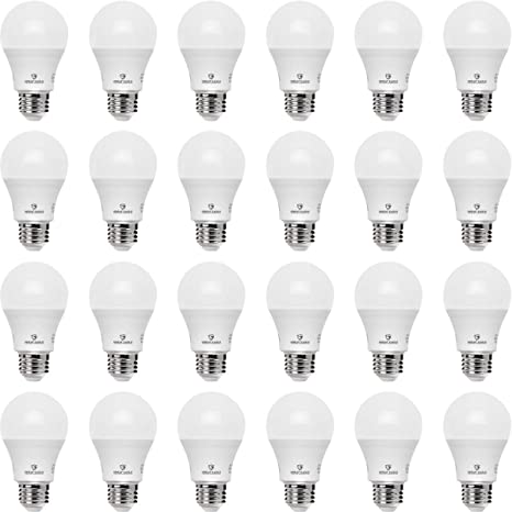 Great Eagle A19 LED Light Bulb, 9W (60W Equivalent), UL Listed, 2700K (Warm White), 750 Lumens, Non-dimmable, Standard Replacement (24-Pack)