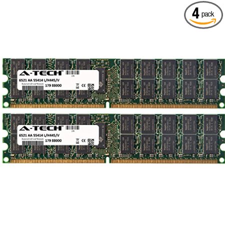 16GB KIT (4 x 4GB) For Dell PowerEdge Series 1855 2800 2850 2970 SC1425 SC1435. DIMM DDR2 ECC Registered PC2-6400 800MHz RAM Memory. Genuine A-Tech Brand.