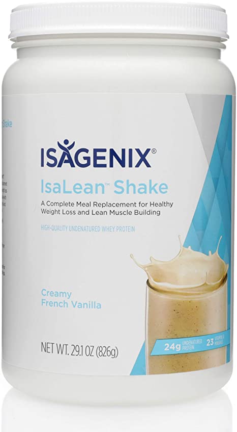 Isagenix IsaLean Shake - Complete Superfood Meal Replacement Drink Mix for Healthy Weight Loss and Lean Muscle Growth - 826 Grams - 14 Meal Canister (Creamy French Vanilla Flavor)