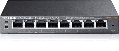 TP-LINK TL-SG108PE 8-Port Gigabit Easy Smart Switch with 4-Port PoE (Web-based User Interface)