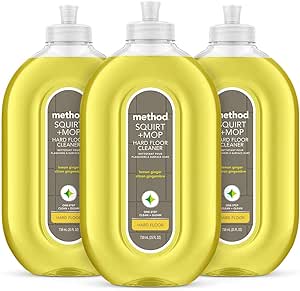 Method Squirt   Mop Hard Floor Cleaner, Lemon Ginger, 25 Ounce, 3 pack, Packaging May Vary