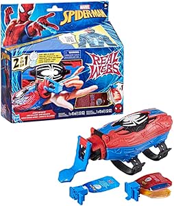 Marvel Spider-Man Real Webs Ultimate Web Blaster, 2-in-1 Blaster, Role Play Toy, Spider-Man Costume, Spider-Man Toys for Kids 5 and Up