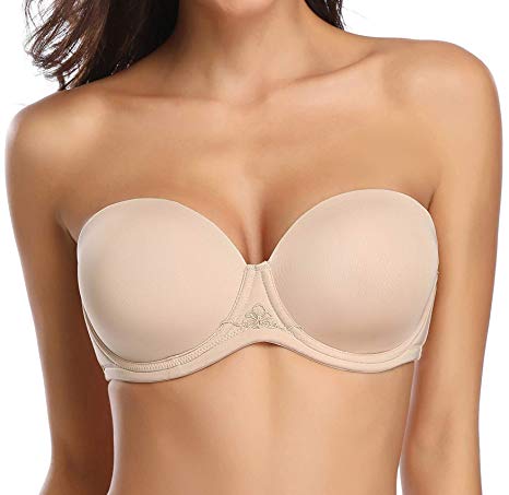 Exclare Women's Multiway Strapless Bra Full Coverage Underwire Contour Convertible Plus Size