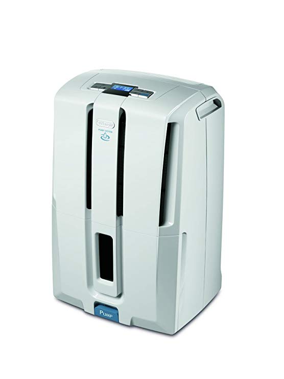 Delonghi 50-Pint Dehumidifier with Patented Pump, White