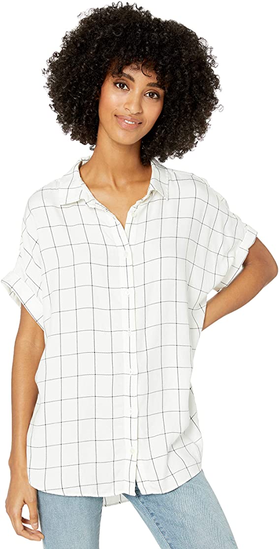 Amazon Brand - Goodthreads Women's Modal Twill Short-Sleeve Button-Front Shirt