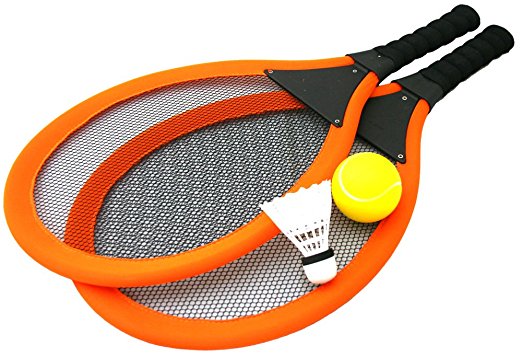 Jumbo Soft Tennis Set With Shuttlecock (Orange)