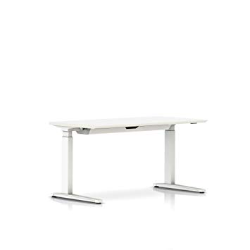 Renew Sit-to-Stand Table-Thin Edge Laminate Top/Thermoplastic Edge-Hidden Power Leg Access-High Density Cord Cover Trough