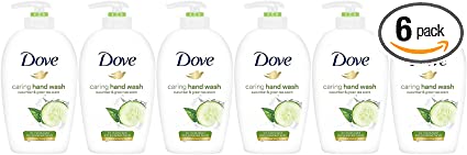 Dove Caring Hand Wash, Fresh Touch Cucumber & Green Tea, 250 Ml/8.45 oz (Pack of 6)