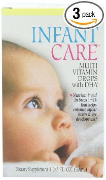 Twinlab Infant Care Multi Vitamin Drops With DHA, 1 2/3 Fl Oz. (50 ml), (Pack of 3)