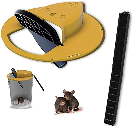 Auto Mouse Rolling Trap Rat Trap Flip N Slide Bucket Lid Mouse Live Catch and Release Bucket Spin Roller Humane Rolling Reset Safe for Children and Pets (1 Pack)