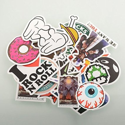 Pack of 100 Stickers Skateboard Snowboard Vintage Vinyl Sticker Graffiti Laptop Luggage Car Bike Bicycle Decals Mix Style