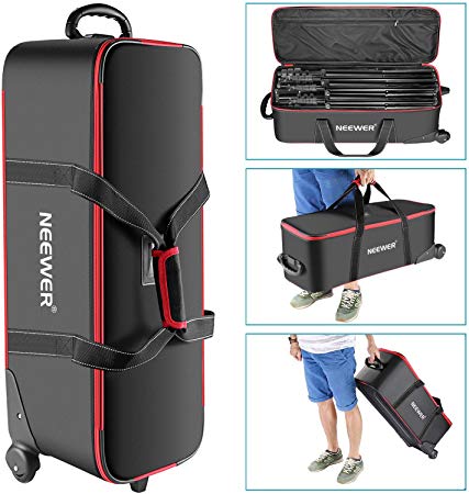 Neewer Photo Studio Equipment Trolley Carry Bag 30"x11"x11"/77x28x27cm with Straps Padded Compartment Wheel, Handle for Light Stand, Tripod, Strobe Light, Umbrella, Photo Studio and Other Accessories