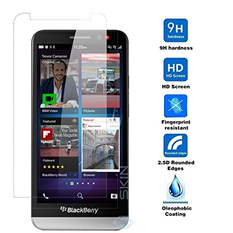 MXtechnic Glass Screen Protector for Blackberry Z30 ShatterProof 9H Anti-Scratch Crystal Shield with Retail package