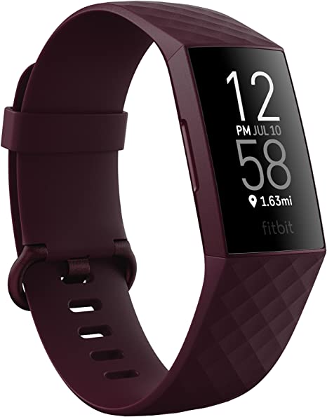 Fitbit Charge 4 Fitness and Activity Tracker with Built-in GPS, Heart Rate, Sleep & Swim Tracking, Rosewood, Rosewood, One Size (S &L Bands Included)