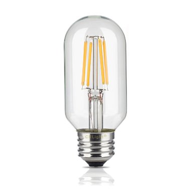 CRLight 4W Edison Style Antique LED Filament Tubular Light Bulb, 2700K Warm White 400LM, E26 Medium Base Lamp, T14(T45) Tubular Shape, 40W Incandescent Replacement, Non-dimmable